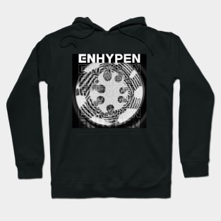 ENHYPEN Group black & white with logo Hoodie